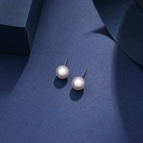 5.5-8.5mm White Akoya Round Pearl Stud Earrings - House Of Pearls
